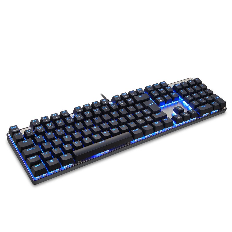 CK104 Wired USB Colourful LED Backlight Mechanical Gaming Keyboard - English And Russian