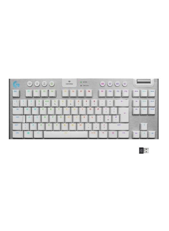 G915 Lightspeed Wireless RGB Mechanical Gaming Keyboard, Low Profile Switch Options, Light Sync RGB, Advanced Wireless and Bluetooth Support - US- White
