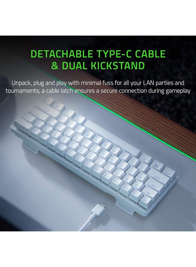 Huntsman Mini 60% Gaming Keyboard: Fast Keyboard Switches, Linear Optical Switches, Chroma RGB Lighting, PBT Keycaps, Onboard Memory Snap Tap - White