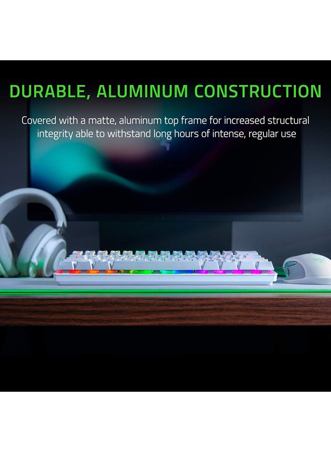 Huntsman Mini 60% Gaming Keyboard: Fast Keyboard Switches, Linear Optical Switches, Chroma RGB Lighting, PBT Keycaps, Onboard Memory Snap Tap - White
