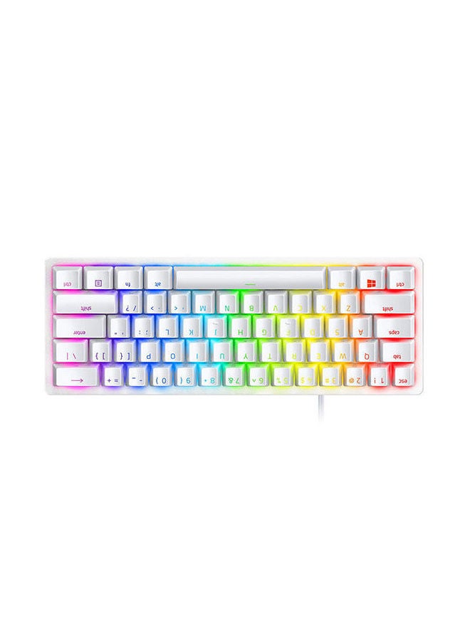 Huntsman Mini 60% Gaming Keyboard: Fast Keyboard Switches, Linear Optical Switches, Chroma RGB Lighting, PBT Keycaps, Onboard Memory Snap Tap - White