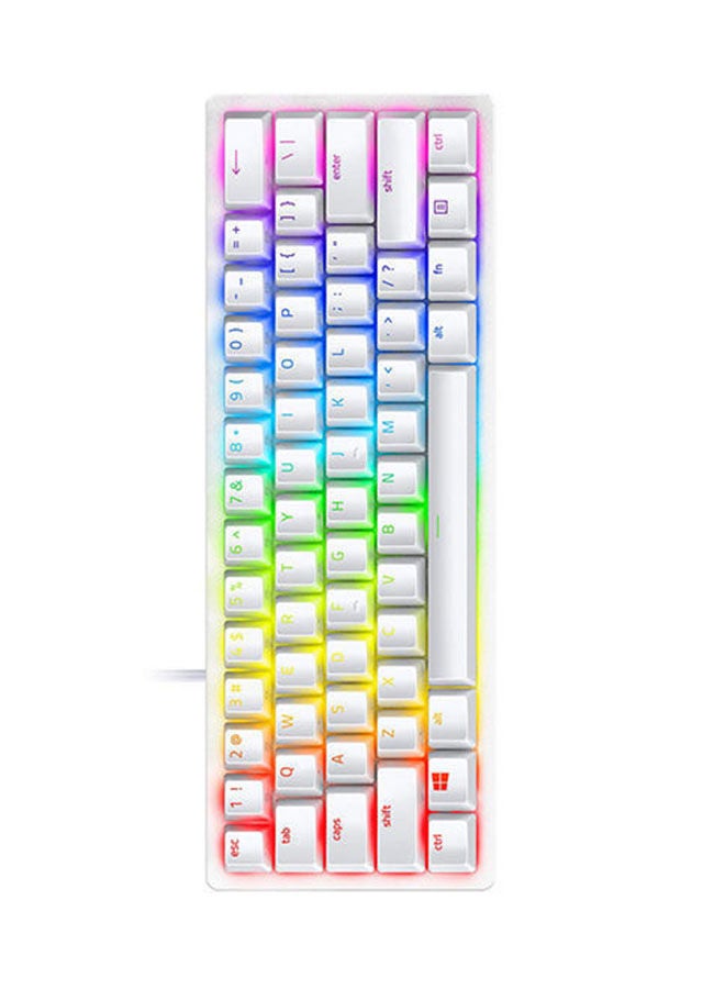 Huntsman Mini 60% Gaming Keyboard: Fast Keyboard Switches, Linear Optical Switches, Chroma RGB Lighting, PBT Keycaps, Onboard Memory Snap Tap - White