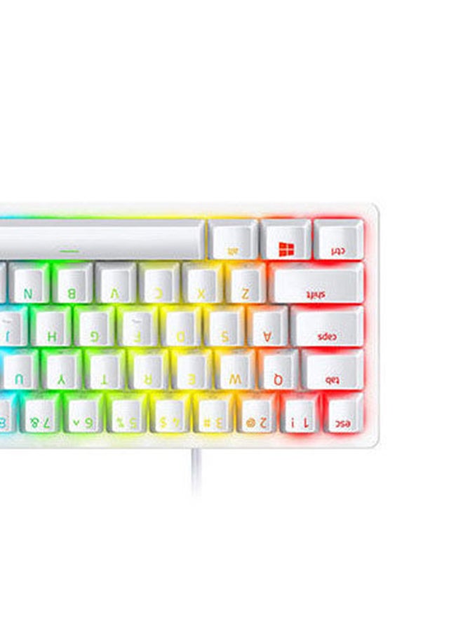 Huntsman Mini 60% Gaming Keyboard: Fast Keyboard Switches, Linear Optical Switches, Chroma RGB Lighting, PBT Keycaps, Onboard Memory Snap Tap - White