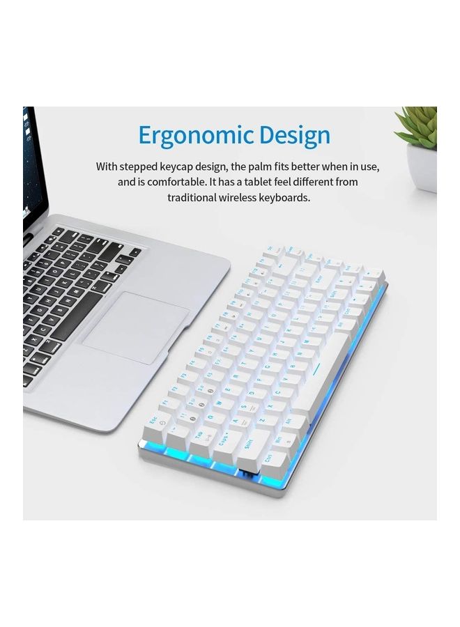 AK33 82 Keys Wireless Mechanical Gaming Keyboard, Bluetooth 5.0/Dual Mode Anti-Ghosting Backlight For PC Laptop Gamer White
