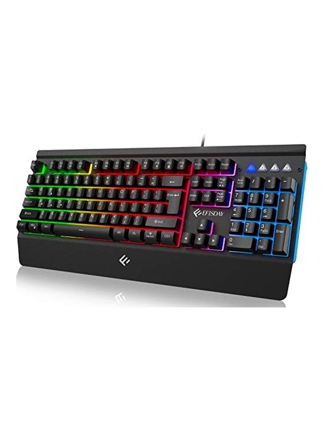 K510 Backlit Gaming Keyboard With Large Wrist Rest Panel - wired