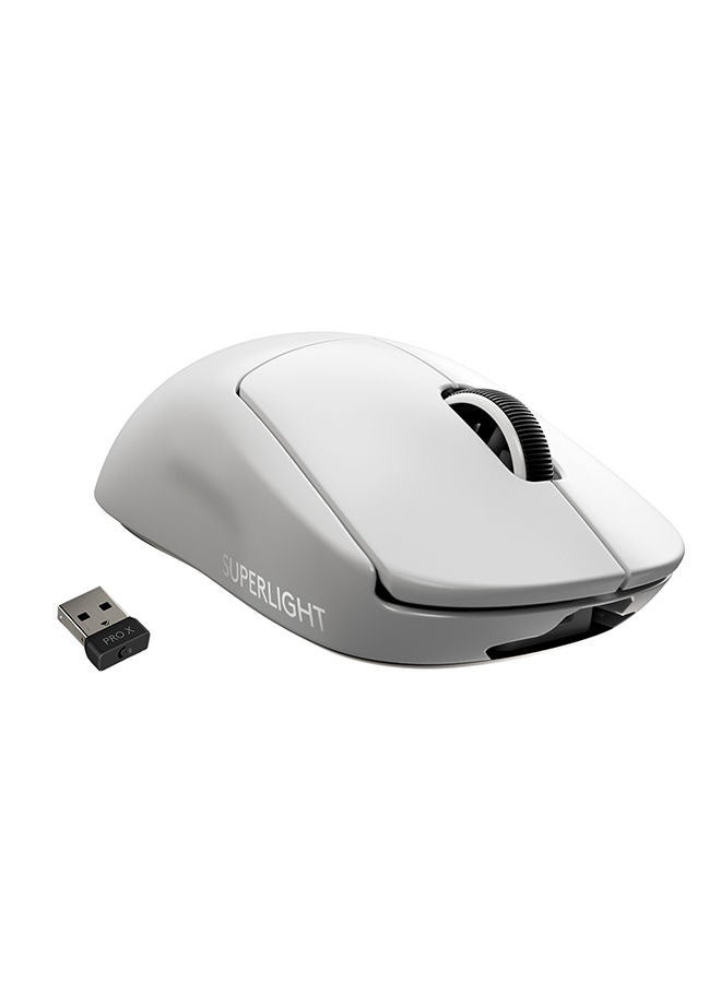 G PRO X SUPERLIGHT Wireless Gaming Mouse, Ultra-Lightweight, Hero 25K Sensor, 25,600 DPI, 5 Programmable Buttons, Long Battery Life, Compatible With PC/Mac - White