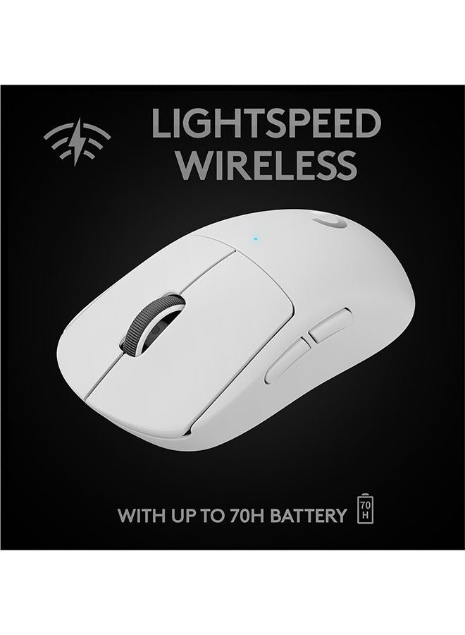 G PRO X SUPERLIGHT Wireless Gaming Mouse, Ultra-Lightweight, Hero 25K Sensor, 25,600 DPI, 5 Programmable Buttons, Long Battery Life, Compatible With PC/Mac - White