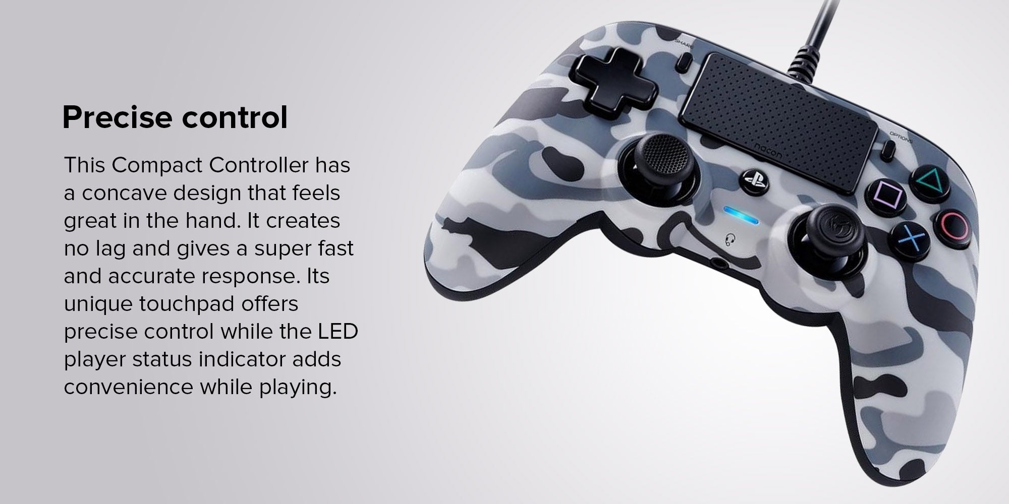 Wired Compact Controller For PlayStation 4 Camo Grey