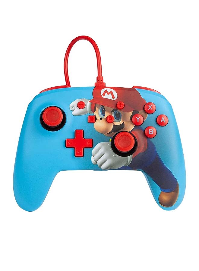 PowerA Enhanced Wired Gaming Controller for Nintendo Switch, Super Mario Bros, Mario Punch, Blue