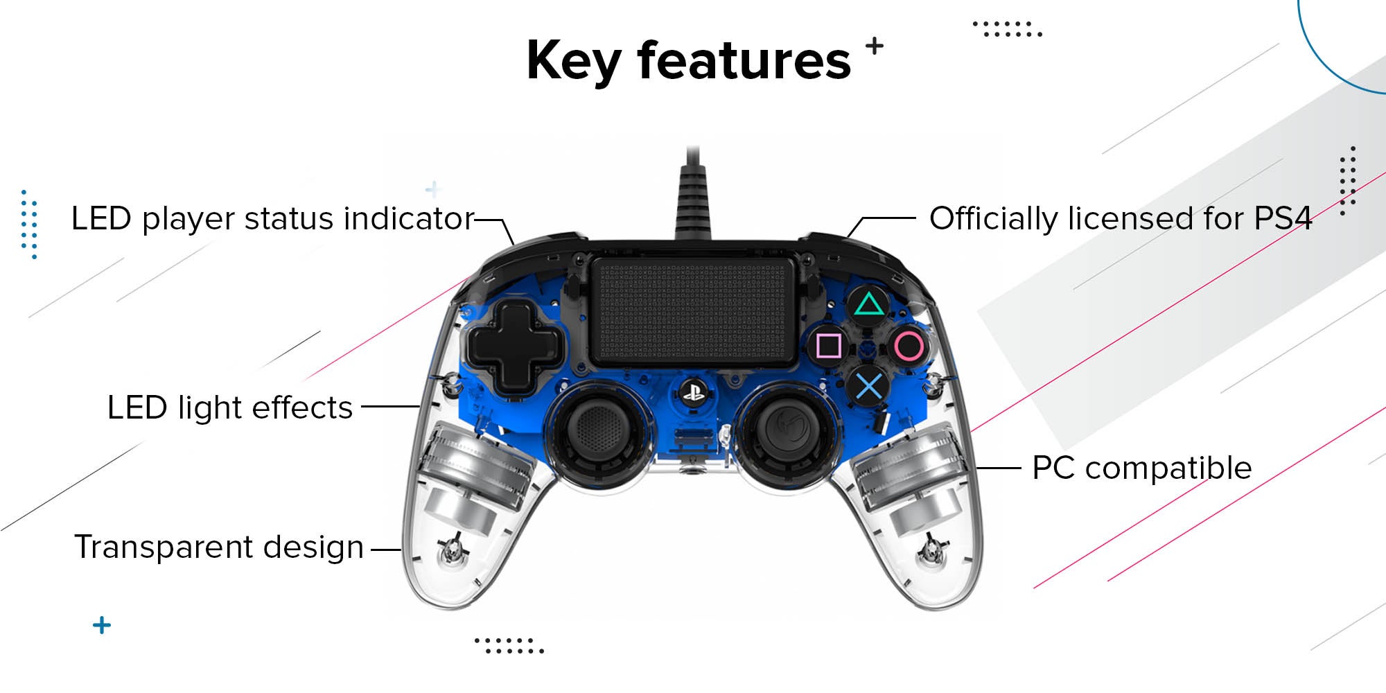 Wired Compact Controller for PlayStation 4 - Blue