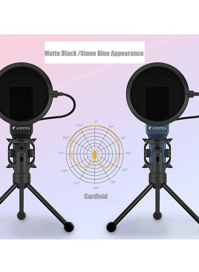Computer Game Recording Condenser Microphone with Pop Filter And Tripod Stand SF-777 SF-777 Black