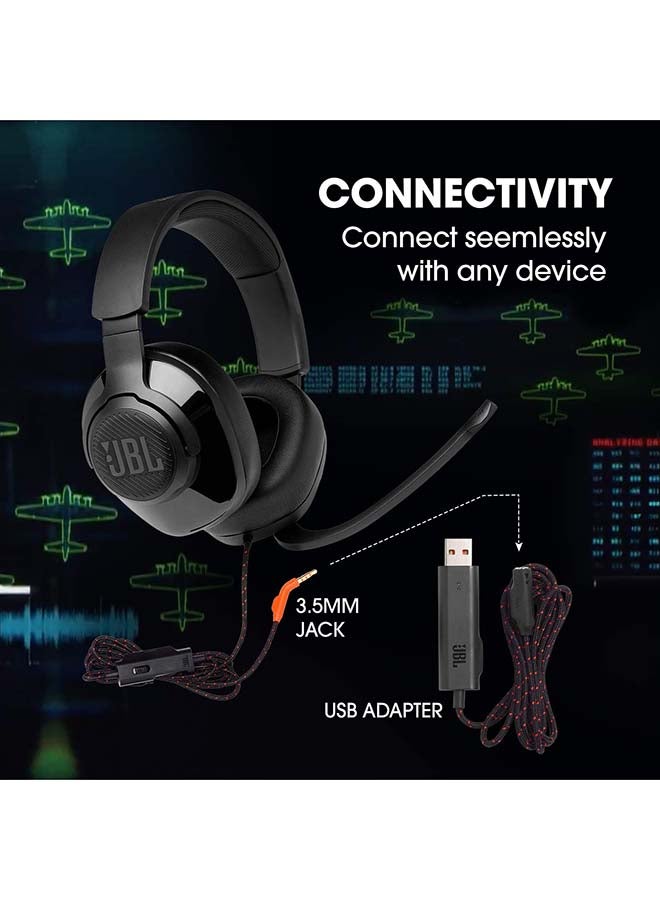 Quantum 300 Hybrid Wired Over-Ear Gaming Headset With Flip-Up Mic