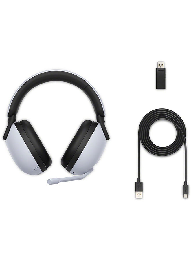 INZONE H9 Wireless Noise Cancelling Gaming Headset with Boom Microphone for PC/PS5 White- H9