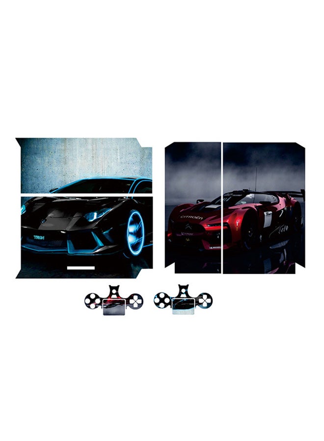 2-Piece Printed Gaming Console And Controller Sticker Set For PlayStation 4