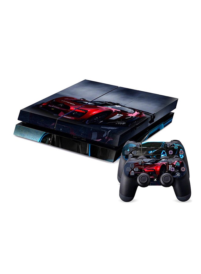 2-Piece Printed Gaming Console And Controller Sticker Set For PlayStation 4