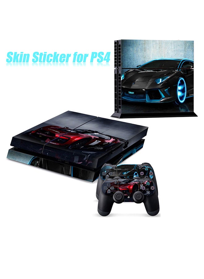 2-Piece Printed Gaming Console And Controller Sticker Set For PlayStation 4