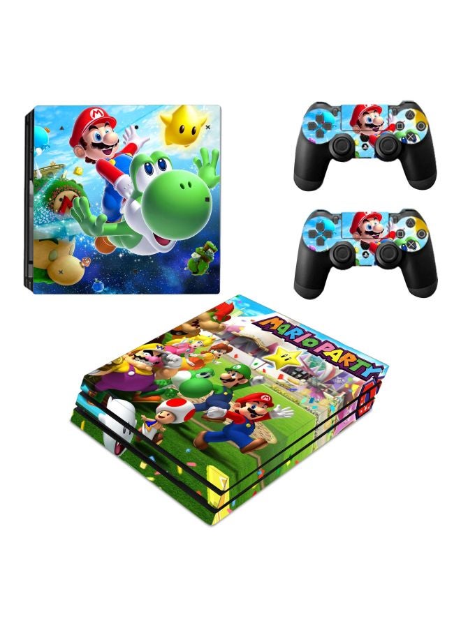 3-Piece Super Mario Printed Console And Controller Sticker Set For PlayStation 4 Pro