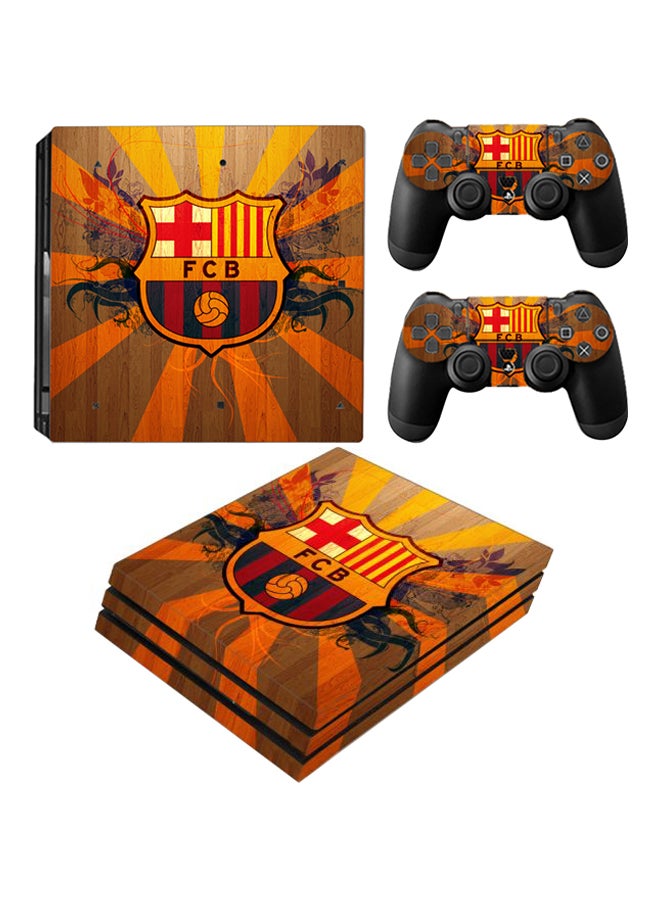 3-Piece FCB Themed Sticker For PS4 PRO Console And Controller