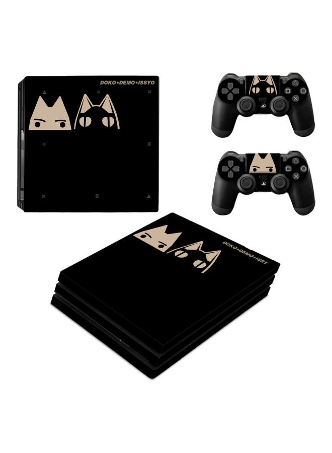 3-Piece Printed Console And Controller Sticker Set For PlayStation 4 Pro