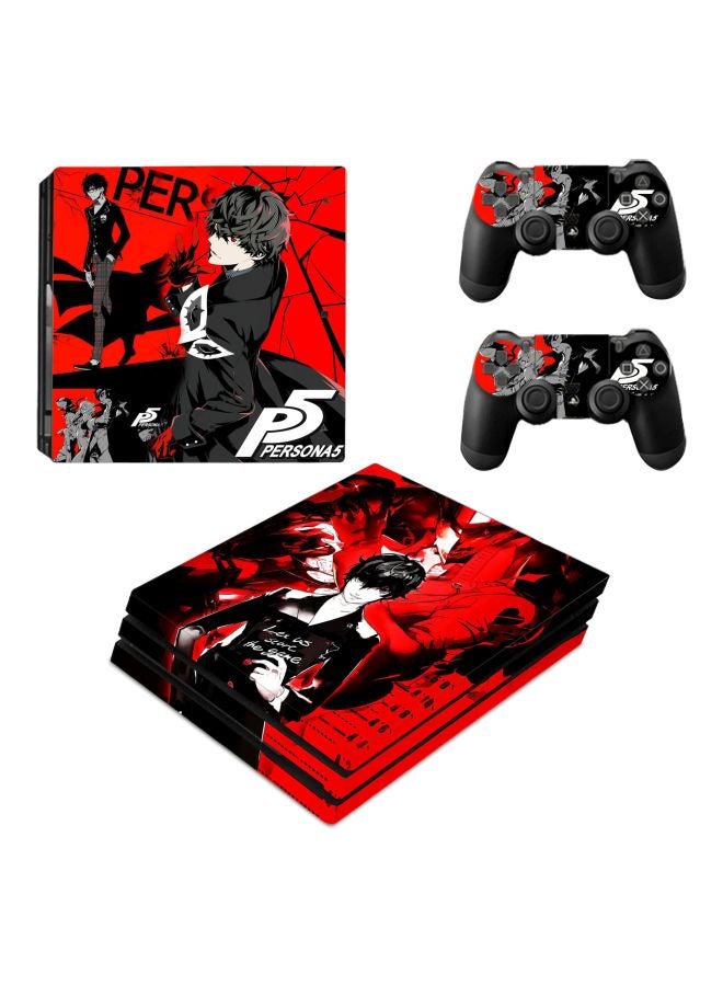 3-Piece Anime Character Printed Console And Controller Sticker Set For PlayStation 4 Pro