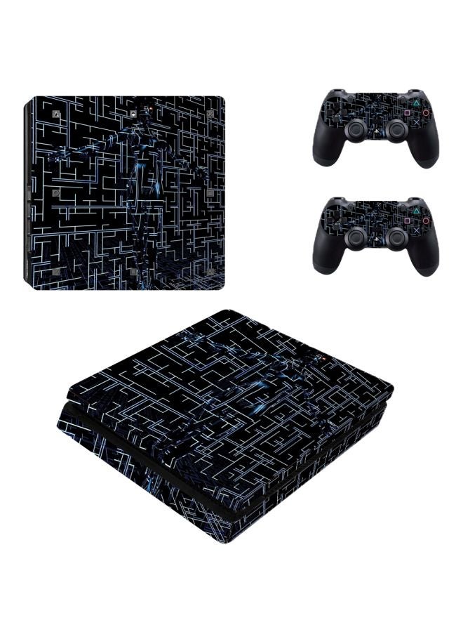 4-Piece Printed Console And Controller Sticker For PlayStation 4 Slim