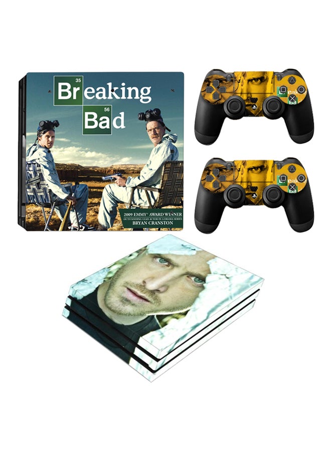 3-Piece Breaking Bad Themed Console With Controller Sticker Set For PS4 PRO