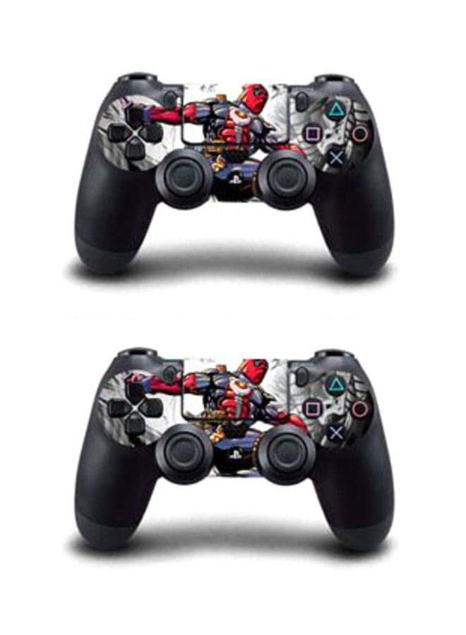 4-Piece Deadpool Printed Console And Controller Sticker Set For PlayStation 4 Slim