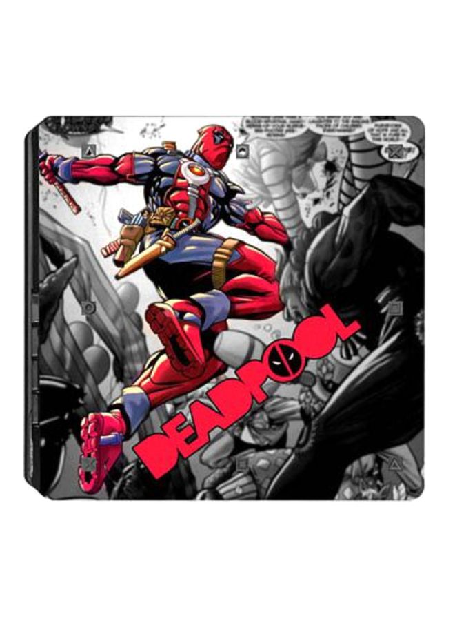 4-Piece Deadpool Printed Console And Controller Sticker Set For PlayStation 4 Slim