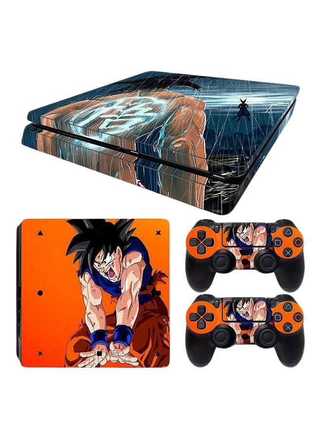 4-Piece Dragon Ball Z Printed Console And Controller Sticker Set For PlayStation 4 Slim