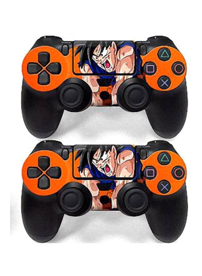 4-Piece Dragon Ball Z Printed Console And Controller Sticker Set For PlayStation 4 Slim