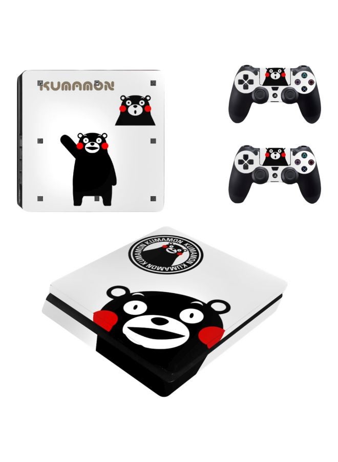 4-Piece Kumamon Printed Console And Controller Sticker Set For PS4 Slim