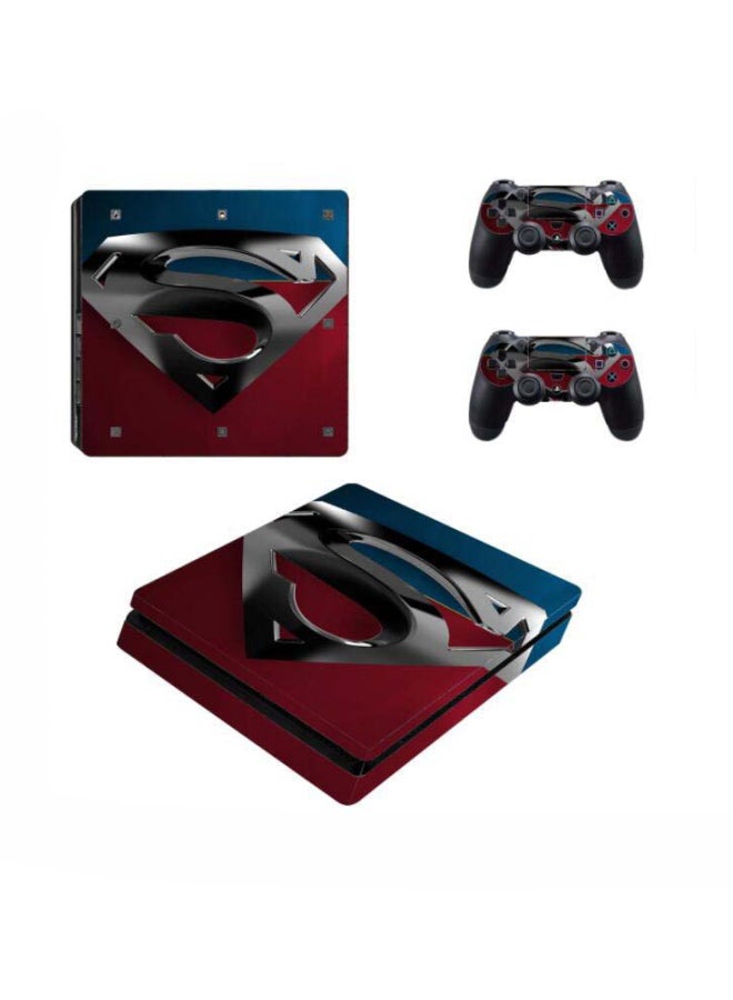 4-Piece Superman Themed Console And Controller Sticker Set For PlayStation 4 Slim