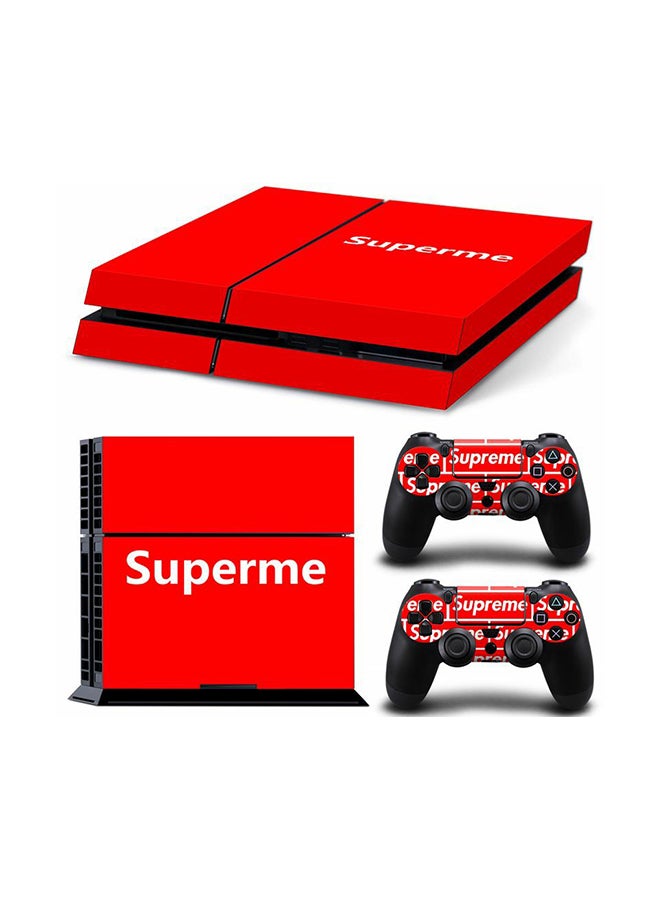 3-Piece Supreme Wireless Console And  Controller Sticker Set For PlayStation 4 Tn-PS4-2613