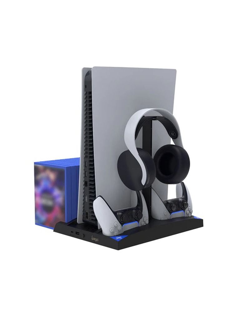 6 in 1 Game Vertical Stand Multifunctional Cooling Fan Charging Station For PS5 PlayStation 5