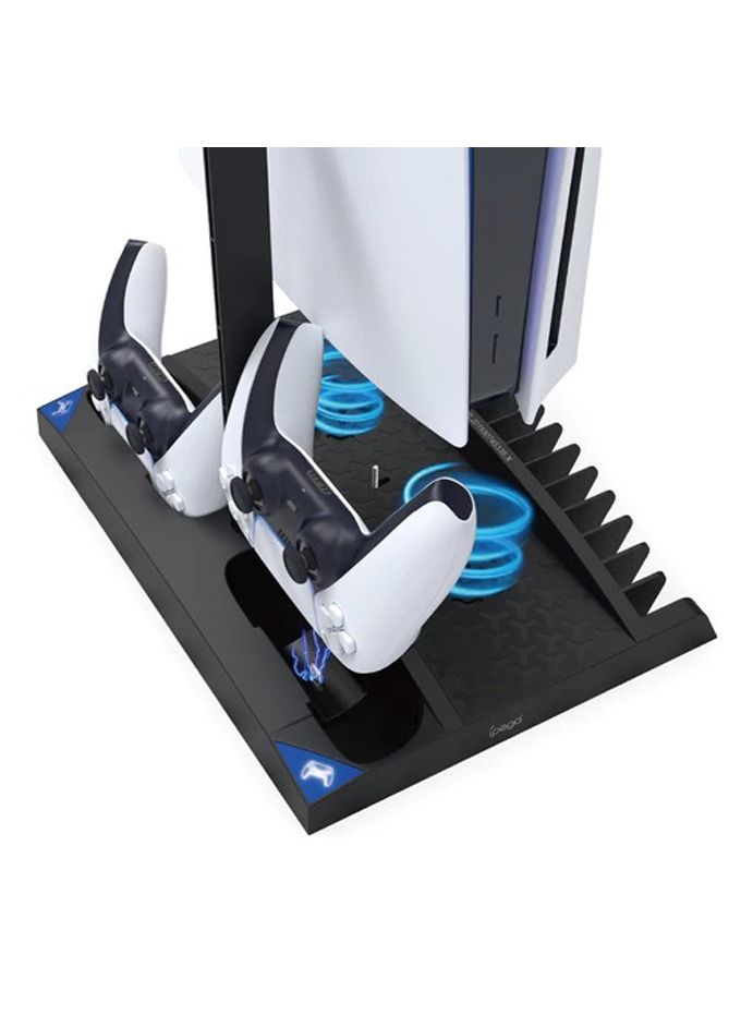 6 in 1 Game Vertical Stand Multifunctional Cooling Fan Charging Station For PS5 PlayStation 5