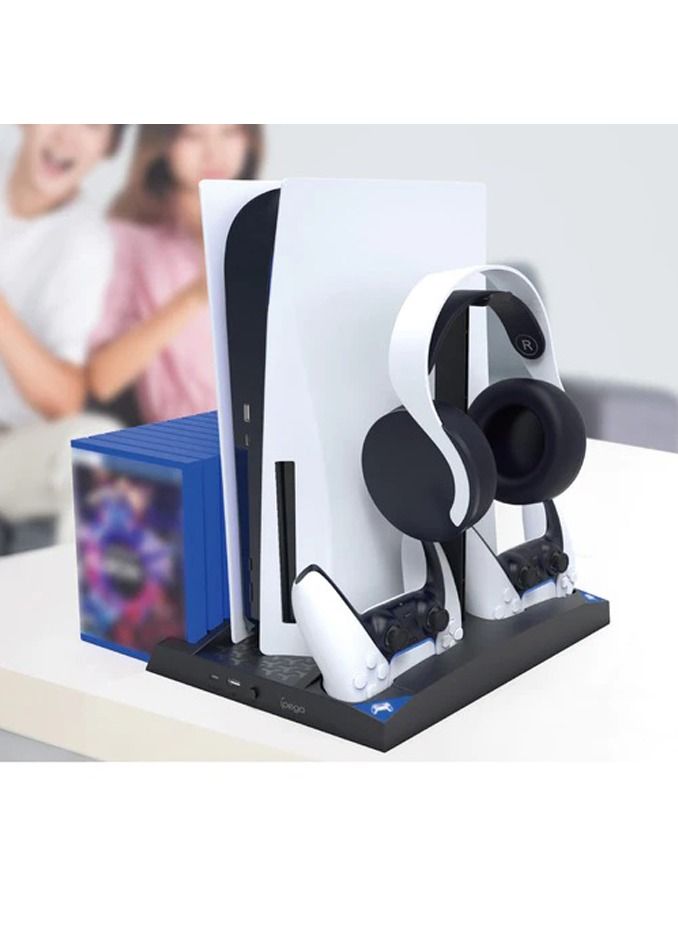 6 in 1 Game Vertical Stand Multifunctional Cooling Fan Charging Station For PS5 PlayStation 5