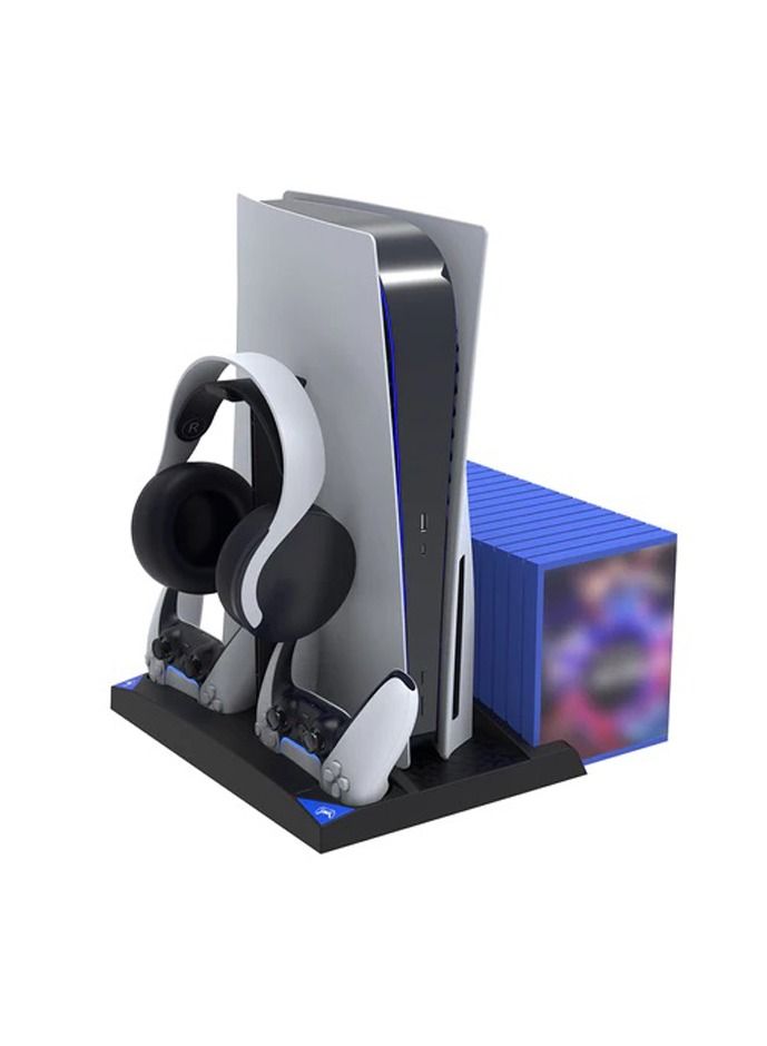 6 in 1 Game Vertical Stand Multifunctional Cooling Fan Charging Station For PS5 PlayStation 5