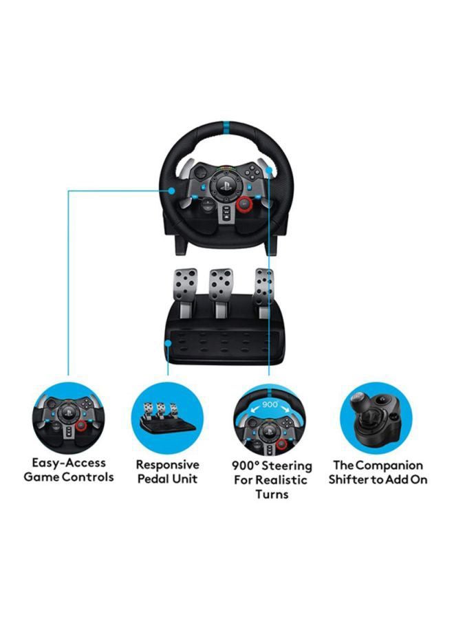 G29 Driving Force Racing Wheel and Floor Pedalsfor PS5, PS4,PS3 And PC - Black