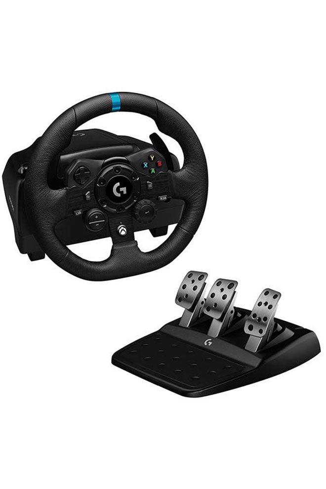 G923 Wireless Racing Wheel And Pedals For Xbox featuring Trueforce Up to 1000 Hz Force Feedback, Responsive Pedal, Dual Clutch Launch Control, And Genuine Leather Wheel Cover