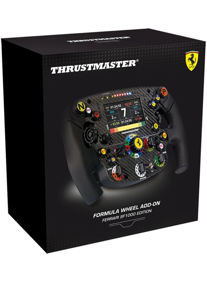 Thrustmaster Formula Wheel Add-On Ferrari SF1000 Edition, Replica Wheel, PC, PS4, PS5, Xbox One and Series X|S, Display and LED Dash, 100 Percent Carbon Fiber Faceplate, Licensed by Ferrari