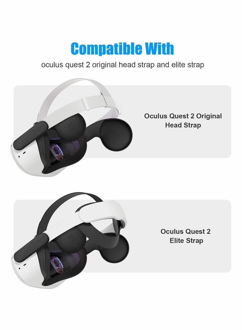 Silicone Earmuffs for Oculus Quest 2 VR Enhance Headphone Sound Compatible with Quest 2 Accessories Headphone Extensions (Black, 1 Pair)