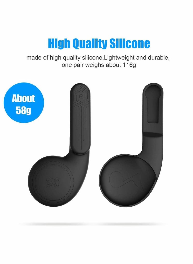 Silicone Earmuffs for Oculus Quest 2 VR Enhance Headphone Sound Compatible with Quest 2 Accessories Headphone Extensions (Black, 1 Pair)