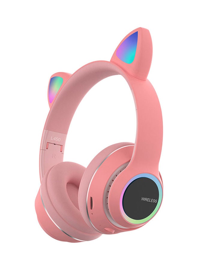 L450 Over Glowing Cat Ear Headphones for PC Red