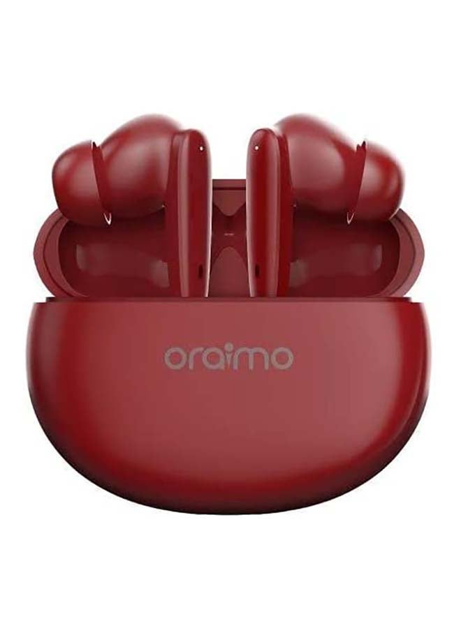 TWS Riff OEB-E02D Bluetooth 5.0 Earbuds Built-in Mic and Stereo Bass Sound Red