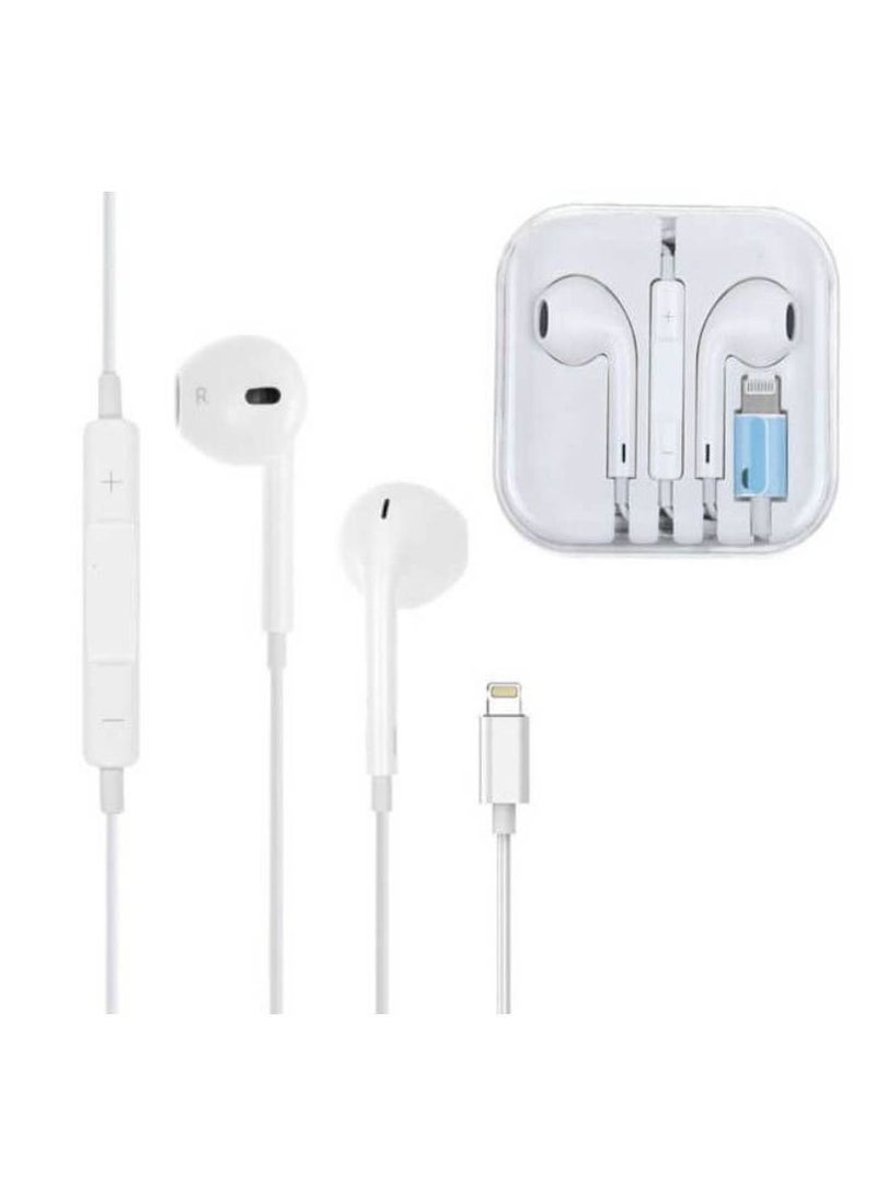 Wired Lightning Earphone with Mic For Apple Iphone X 11 12 13 Pro Max White