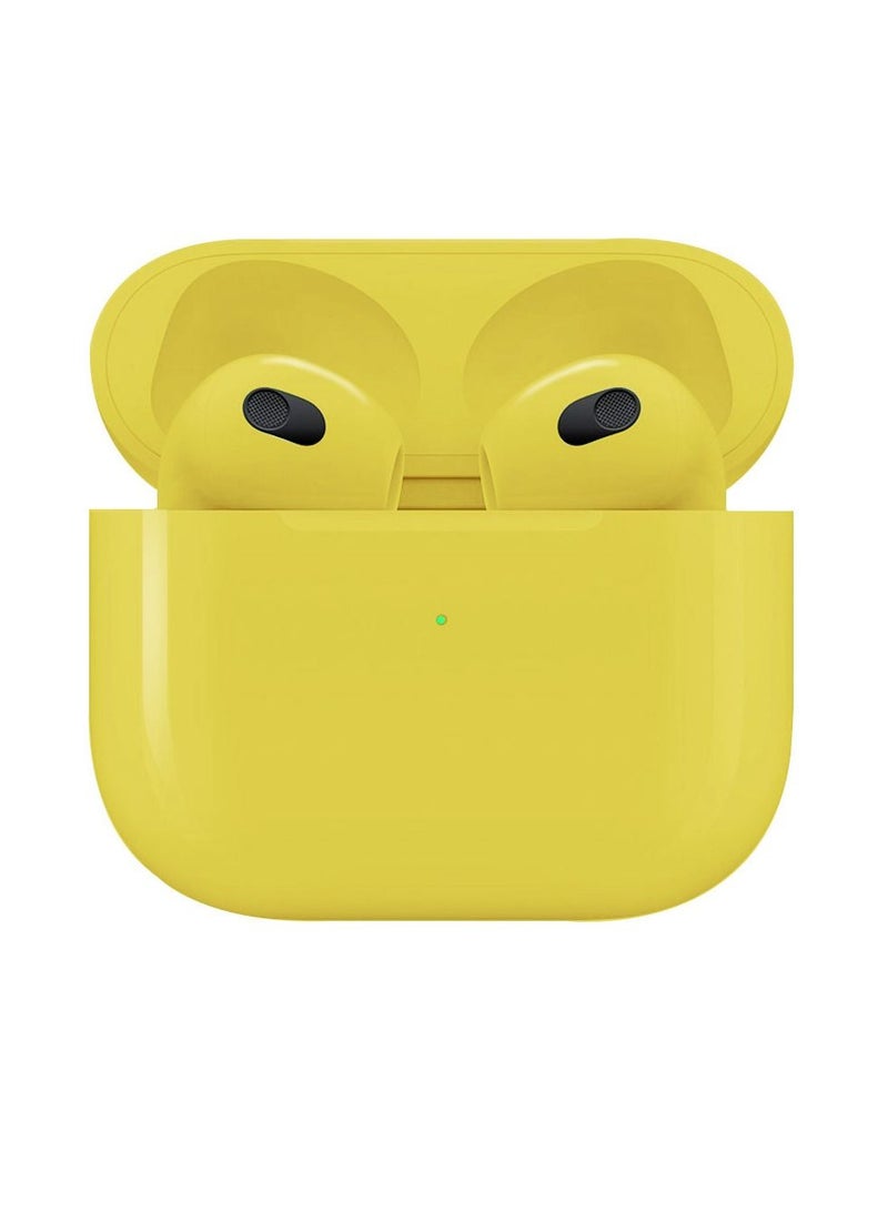 3rd Generation True Wireless Earphones Sport Bluetooth Noise Cancellation TWS Earbuds Compatible with All iPhone and Android Smartphones Yellow