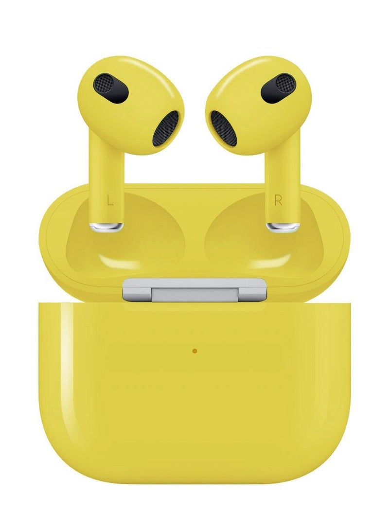 3rd Generation True Wireless Earphones Sport Bluetooth Noise Cancellation TWS Earbuds Compatible with All iPhone and Android Smartphones Yellow