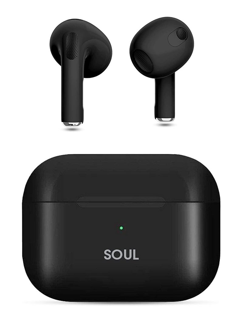 Soul 10 Pro True Wireless Ear Buds, within 5hrs play & talk time & 120 hrs. standby, compatible with most Android/iOS/Harmony OS devices (Black)