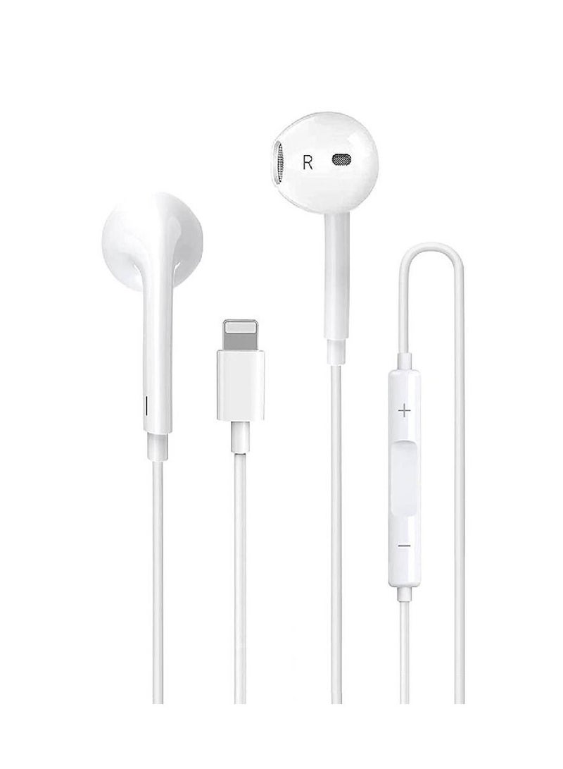 Lightning Headphone Wired Built-in Microphone & Volume Control in-Ear Stereo Headset Compatible with iPhone