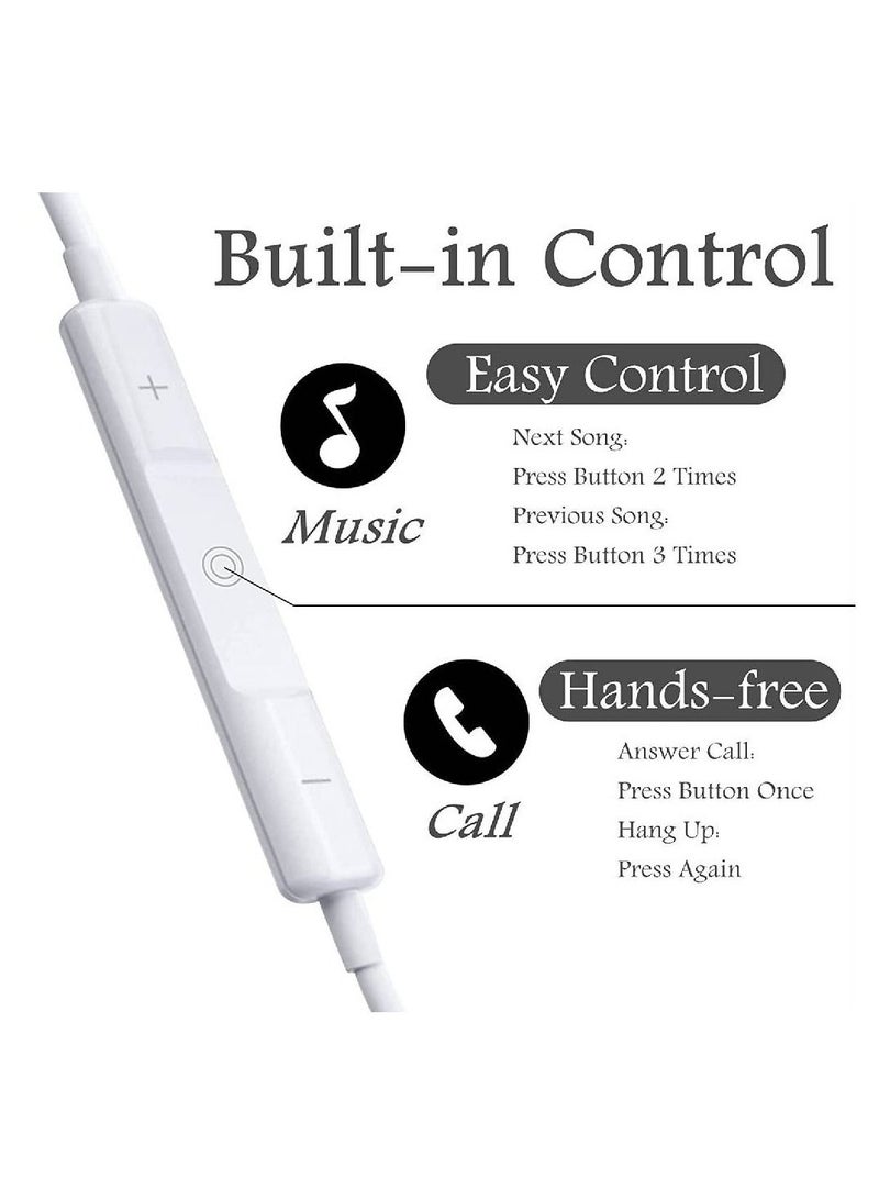 Lightning Headphone Wired Built-in Microphone & Volume Control in-Ear Stereo Headset Compatible with iPhone